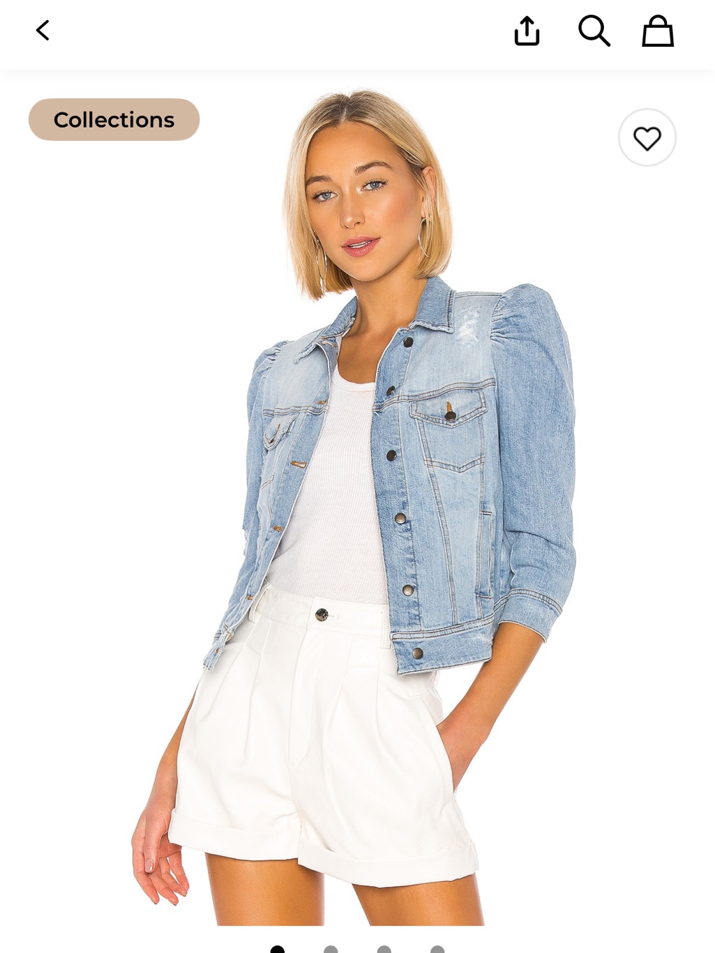 Retrofete Light Blue Puff-Sleeve Denim Jacket